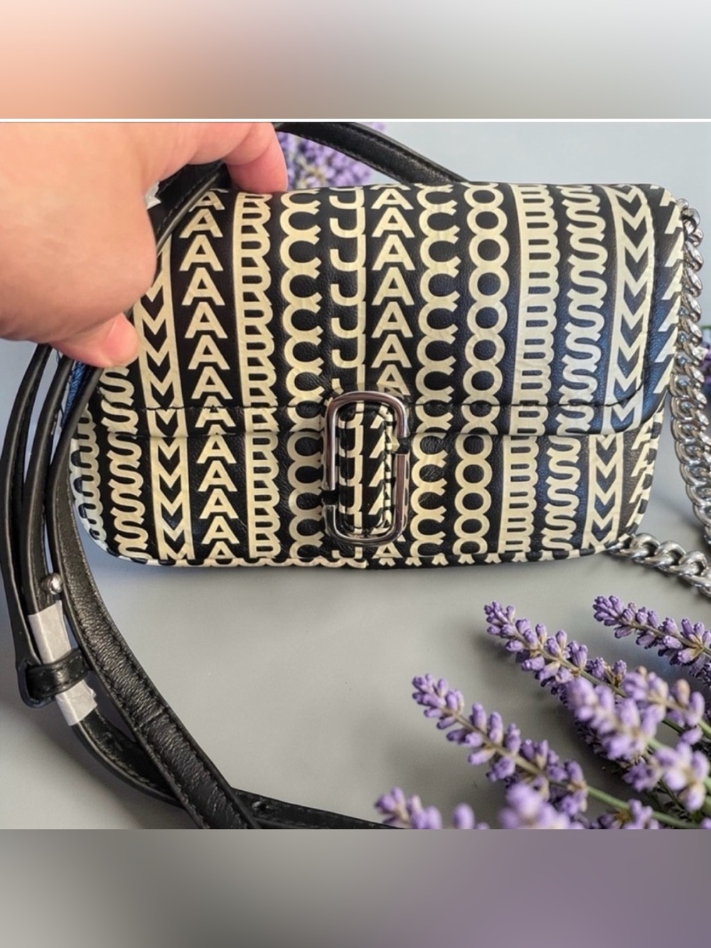 NWT. Marc Jacobs The Monogram Leather J Marc Mini Shoulder Bag.